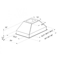 ZLINE Ducted Island Mount Range Hood Insert in Stainless Steel - 824i - The Home Selection
