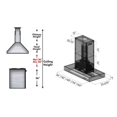 ZLINE Ducted Professional Island Mount Range Hood in Stainless Steel - KECOMi - The Home Selection