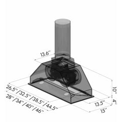 ZLINE Ducted Wall Mount Range Hood Insert in Outdoor Approved Stainless Steel - 695-304 - The Home Selection