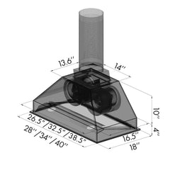 ZLINE Ducted Wall Mount Range Hood Insert in Stainless Steel - 698 - The Home Selection