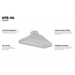 ZLINE Ducted Wall Mount Range Hood Insert in Stainless Steel - 698 - The Home Selection