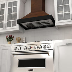 ZLINE Ducted Wooden Wall Mount Range Hood in Antigua and Walnut with Remote Motor - KBAR-RD - The Home Selection
