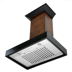 ZLINE Ducted Wooden Wall Mount Range Hood in Antigua and Walnut with Remote Motor - KBAR-RD - The Home Selection