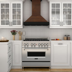 ZLINE Ducted Wooden Wall Mount Range Hood in Antigua and Walnut with Remote Motor - KBAR-RS - The Home Selection
