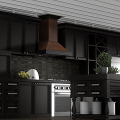 ZLINE Ducted Wooden Wall Mount Range Hood in Antigua and Walnut with Remote Motor - KBAR-RS - The Home Selection