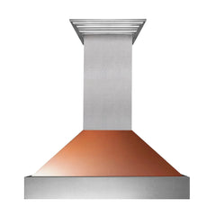 ZLINE Ducted ZLINE DuraSnow Stainless Steel® Range Hood with Copper Shell (8654C) - The Home Selection