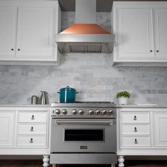 ZLINE Ducted ZLINE DuraSnow Stainless Steel® Range Hood with Copper Shell (8654C) - The Home Selection