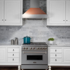ZLINE Ducted ZLINE DuraSnow Stainless Steel® Range Hood with Copper Shell (8654C) - The Home Selection