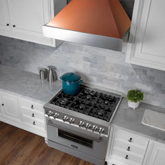 ZLINE Ducted ZLINE DuraSnow Stainless Steel® Range Hood with Copper Shell (8654C) - The Home Selection
