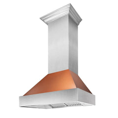 ZLINE Ducted ZLINE DuraSnow Stainless Steel® Range Hood with Copper Shell (8654C) - The Home Selection