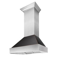 ZLINE Ducted ZLINE DuraSnow Stainless Steel® Range Hood with Oil Rubbed Bronze Shell (8654ORB) - The Home Selection