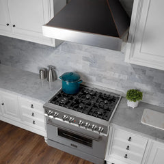 ZLINE Ducted ZLINE DuraSnow Stainless Steel® Range Hood with Oil Rubbed Bronze Shell (8654ORB) - The Home Selection