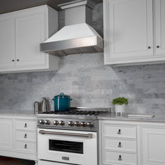 ZLINE DuraSnow® Stainless Steel Range Hood With White Matte Shell - 8654WM - The Home Selection