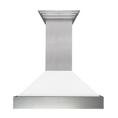ZLINE DuraSnow® Stainless Steel Range Hood With White Matte Shell - 8654WM - The Home Selection