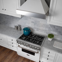 ZLINE DuraSnow® Stainless Steel Range Hood With White Matte Shell - 8654WM - The Home Selection