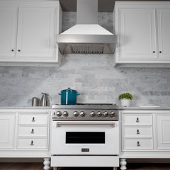ZLINE DuraSnow® Stainless Steel Range Hood With White Matte Shell - 8654WM - The Home Selection