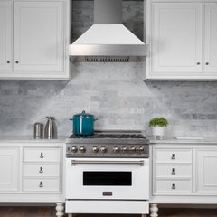 ZLINE DuraSnow® Stainless Steel Range Hood With White Matte Shell - 8654WM - The Home Selection