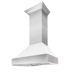 ZLINE DuraSnow® Stainless Steel Range Hood With White Matte Shell - 8654WM - The Home Selection