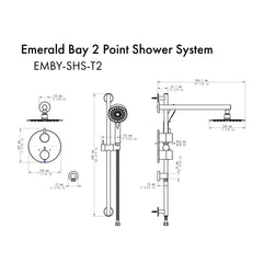 ZLINE Emerald Bay Thermostatic Shower System - EMBY-SHS-T2 - The Home Selection