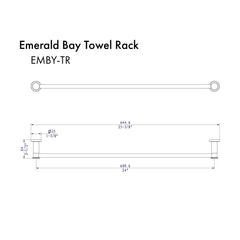 ZLINE Emerald Bay Towel Rail - EMBY-TR-BN - The Home Selection