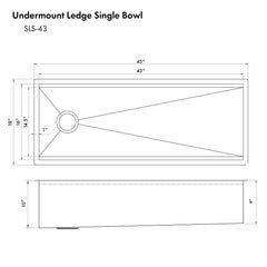 ZLINE Garmisch Undermount Single Bowl Stainless Steel Kitchen Sink - SLS-43 - The Home Selection