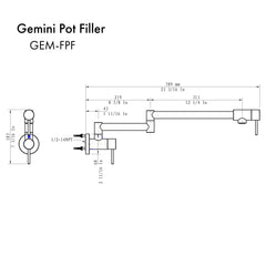 ZLINE Gemini Pot Filler - GEM-FPF-BN - The Home Selection
