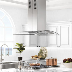 ZLINE Island Mount Range Hood in Stainless Steel & Glass - GL5i - The Home Selection