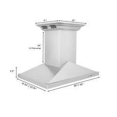 ZLINE Island Mount Range Hood in Stainless Steel with Built-in CrownSound Bluetooth Speakers - GL1iCRN-BT - The Home Selection