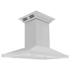 ZLINE Island Mount Range Hood in Stainless Steel with Built-in CrownSound Bluetooth Speakers - GL2iCRN-BT - The Home Selection