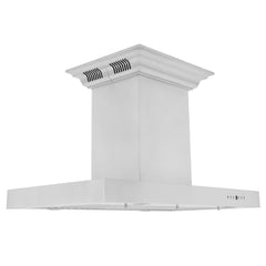 ZLINE Island Mount Range Hood in Stainless Steel with Built-in CrownSound‚ Bluetooth Speakers - KE2iCRN-BT - The Home Selection