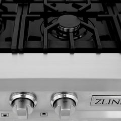 ZLINE Kitchen Package with 36" Stainless Steel Rangetop and 30" Double Wall Oven - 2KP-RTAWD36 - The Home Selection