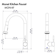 ZLINE Monet Kitchen Faucet, MON-KF-BN - The Home Selection