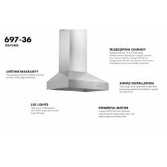 ZLINE Professional Convertible Vent Wall Mount Range Hood in Stainless Steel - 697 - The Home Selection