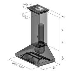ZLINE Professional Convertible Vent Wall Mount Range Hood in Stainless Steel with Crown Molding - 587CRN - The Home Selection