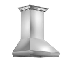 ZLINE Professional Convertible Vent Wall Mount Range Hood in Stainless Steel with Crown Molding - 587CRN - The Home Selection