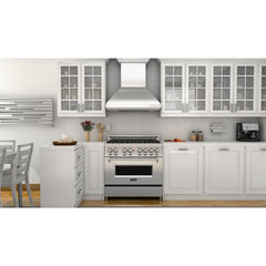 ZLINE Professional Convertible Vent Wall Mount Range Hood in Stainless Steel with Crown Molding - 587CRN - The Home Selection