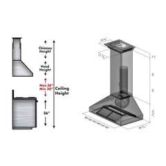 ZLINE Professional Convertible Vent Wall Mount Range Hood in Stainless Steel with Crown Molding - 597CRN - The Home Selection