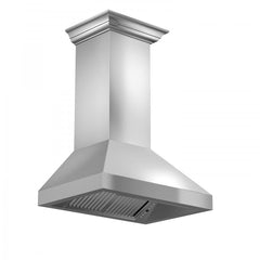 ZLINE Professional Convertible Vent Wall Mount Range Hood in Stainless Steel with Crown Molding - 597CRN - The Home Selection