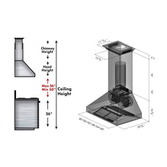 ZLINE Professional Convertible Vent Wall Mount Range Hood in Stainless Steel with Crown Molding - 667CRN - The Home Selection