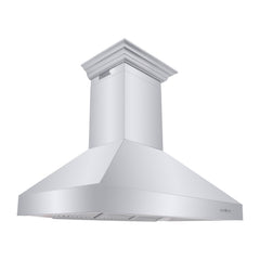 ZLINE Professional Convertible Vent Wall Mount Range Hood in Stainless Steel with Crown Molding - 667CRN - The Home Selection