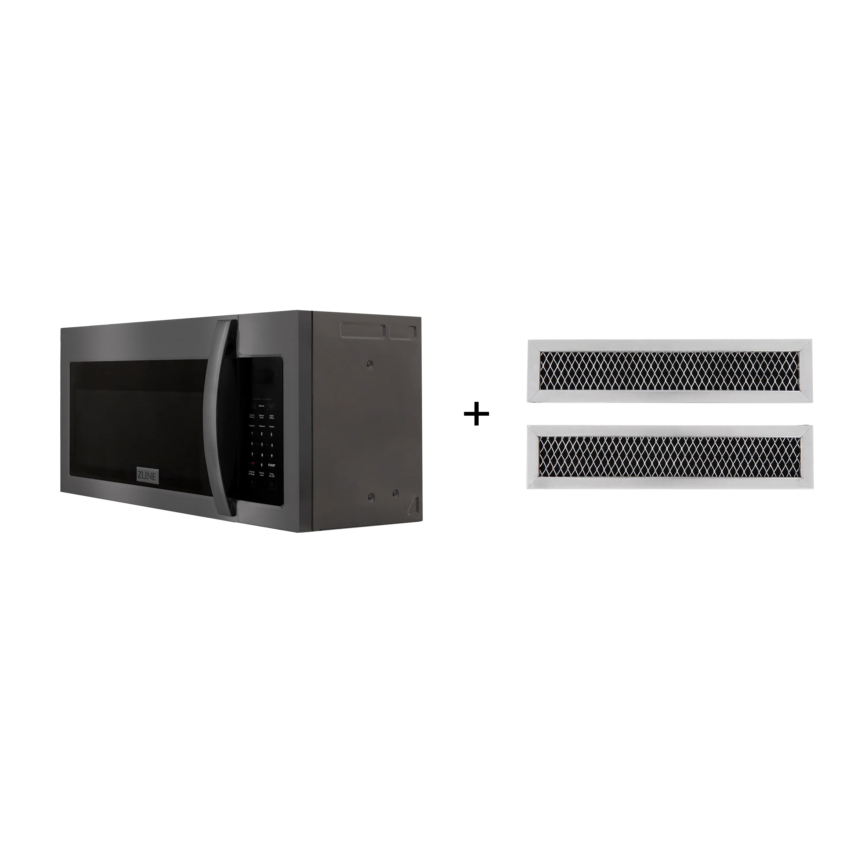 ZLINE Recirculating Over the Range Convection Microwave Oven with Charcoal Filters in Black Stainless Steel - MWO-OTRCF-30-BS - The Home Selection