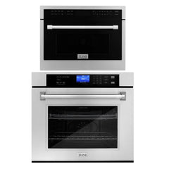 ZLINE Stainless Steel 24" Built-in Convection Microwave Oven and 30" Single Wall Oven with Self Clean - 2KP-MW24-AWS30 - The Home Selection