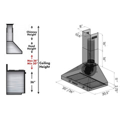 ZLINE Stainless Steel Indoor Wall Range Hood - KF2 - The Home Selection