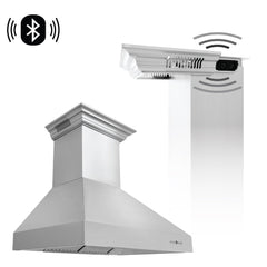 ZLINE Stainless Steel Wall Range Hood with Built-in CrownSound® Bluetooth Speakers - 667CRN-BT - The Home Selection