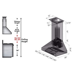 ZLINE Stainless Steel Wall Range Hood with Built-in CrownSound® Bluetooth Speakers - 697CRN-BT - The Home Selection