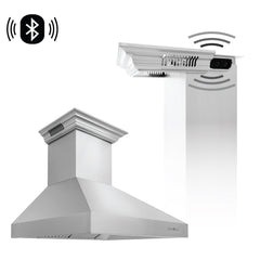 ZLINE Stainless Steel Wall Range Hood with Built-in CrownSound® Bluetooth Speakers - 697CRN-BT - The Home Selection
