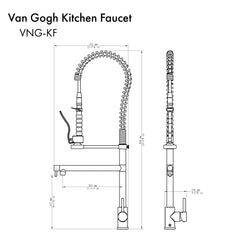 ZLINE Van Gogh Kitchen Faucet in Brushed Nickel, VNG-KF-BN - The Home Selection