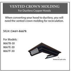 ZLINE Vented Crown Molding Profile 6 for Wall Mount Range Hood (CM6V-8667B) - The Home Selection