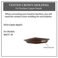 ZLINE Vented Crown Molding Profile 6 for Wall Mount Range Hood (CM6V-8667C) - The Home Selection