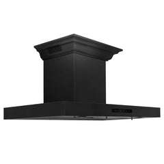 ZLINE Wall Mount Range Hood in Black Stainless Steel with CrownSound® Speakers - BSKENCRN-BT - The Home Selection